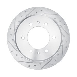 Hummer H3T Brake Rotor (1) - Rear Left - R1 Concepts - Drilled & Slotted - Silver - `06-`10